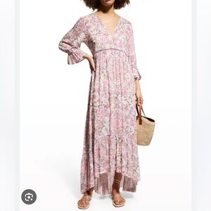 Johnny Was Gold and Pink Sequin High Low Sundress